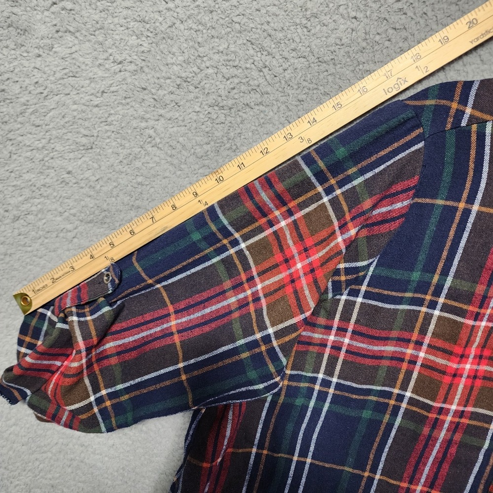 Andree by Unit Womens Flannel Long Sleeve Size 1X Red Blue Button Down Plus Size - Picture 6 of 9